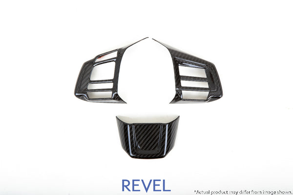 Revel Couvre-inserts de volant GT en carbone sec 15-18 Subaru WRX/STI - 3 pièces
