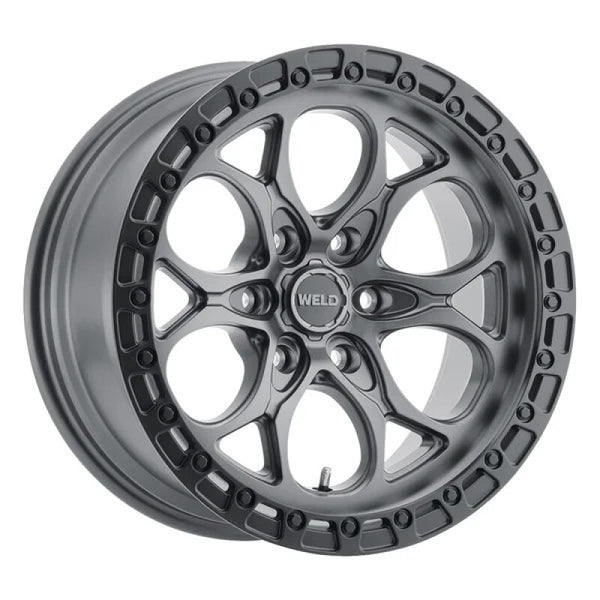 Weld Ledge 6 18x9 / 6x135 / ET -12 / BS 4.51 - Satin Gunmetal w/ Satin Black Ring Wheel