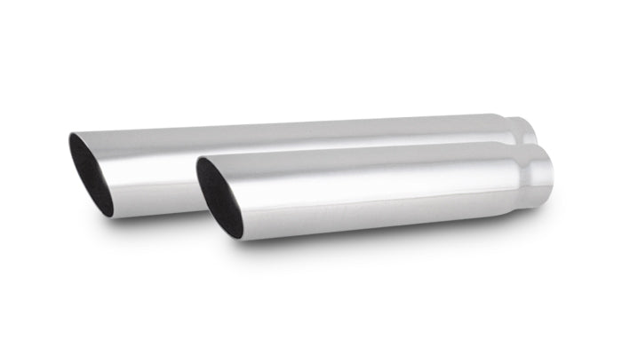 Vibrant Performance - 1561 - 3.5 in. Round SS Tip (Single Wall, Angle Cut) - 3 in. inlet, 11 in. long