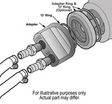 Standard Engine Spin On Adapter with 1/2" NPT Ports, 13/16"-16 Engine Thread