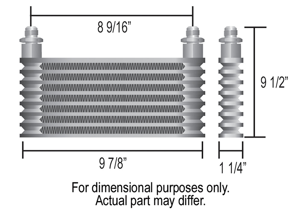 Derale 13 Row Atomic-Cool Plate & Fin Replacement Oil Cooler, -8AN