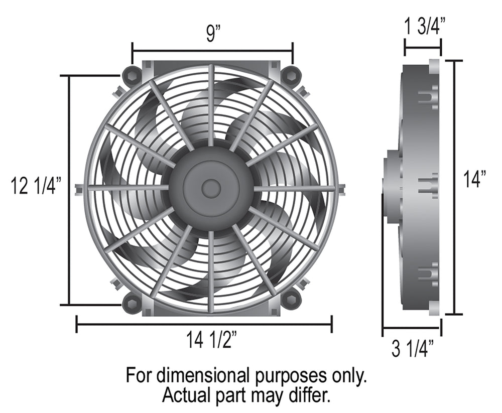 Derale 14" Tornado Electric Fan & 180°F Dual Probe Fan Controller Kit