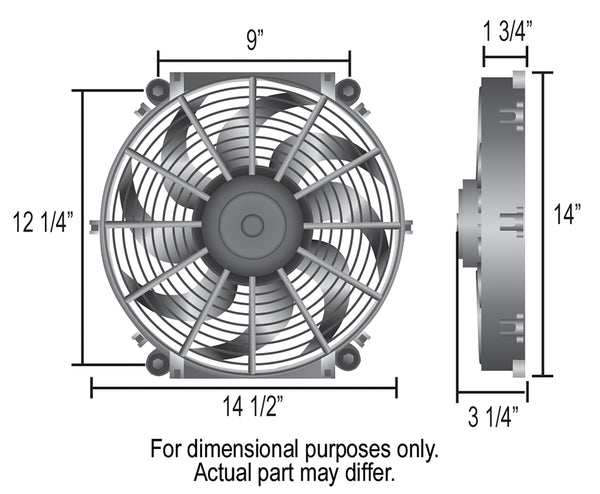 Derale 14" Tornado Electric Fan & 180°F Dual Probe Fan Controller Kit