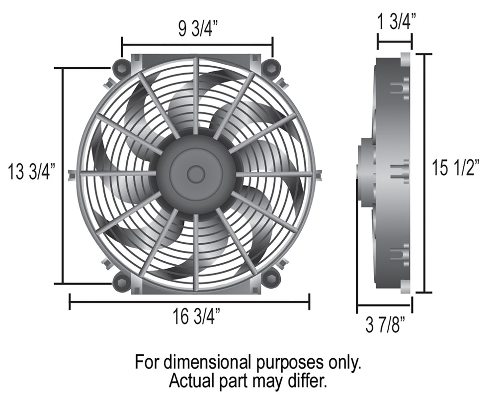 Derale 16" Tornado Electric Fan & 180°F Dual Probe Fan Controller Kit