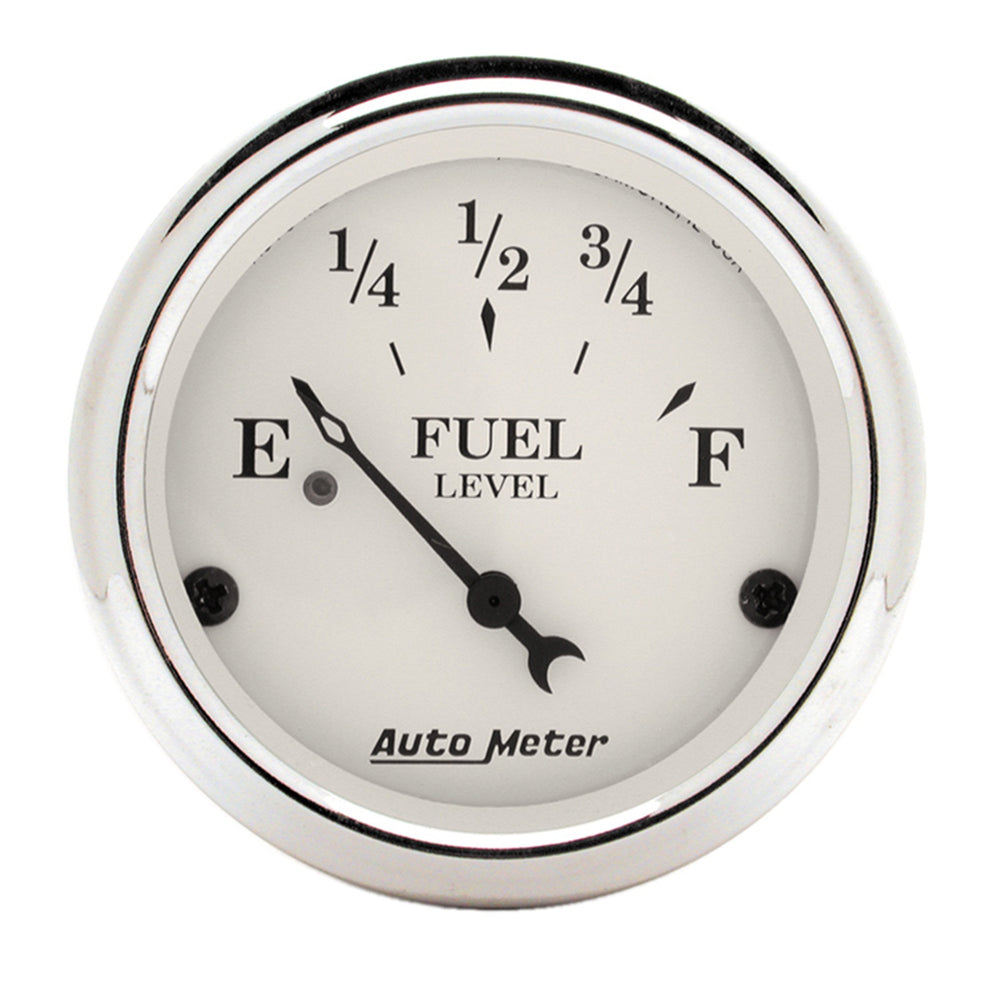 AutoMeter 2-1/16" Fuel Level, 240-33 Ohm Old Tyme White
