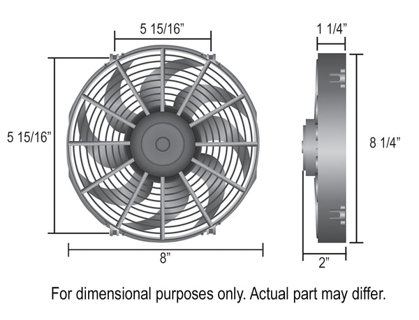 Derale 10" High Output Curved Blade Electric Puller Fan — Black (16108)