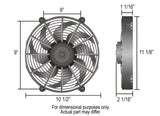 10" High Output Curved Blade Electric Puller Fan — Black (16110)