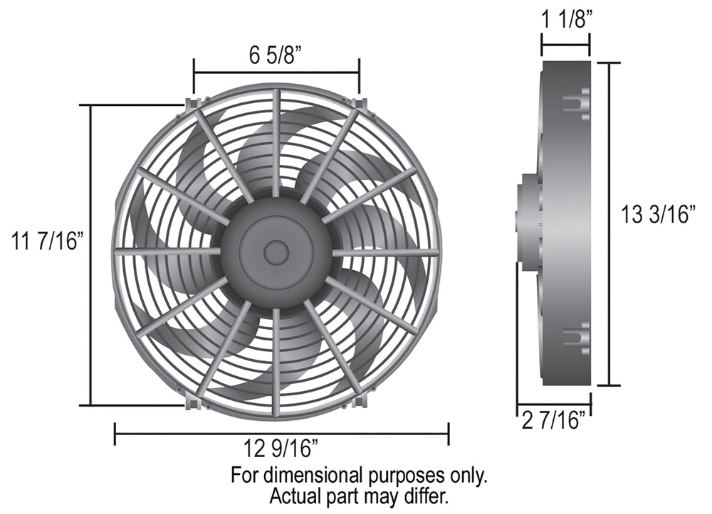 Derale 12" High Output Curved Blade Electric Puller Fan