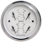 3-3/8" QUAD GAUGE, 100 PSI/100-250 F/8-18V/240-33 Ohm, OLD-TYME WHITE