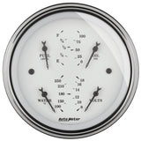 3-3/8" QUAD GAUGE, 100 PSI/100-250 F/8-18V/0-90 Ohm, OLD-TYME WHITE