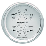 Autometer 5IN QUAD GA FUEL Level 090 OLD TYME White (ATM1619)
