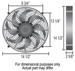 Derale 14" High Output Single RAD Pusher/Puller Fan with Premium Mount Kit