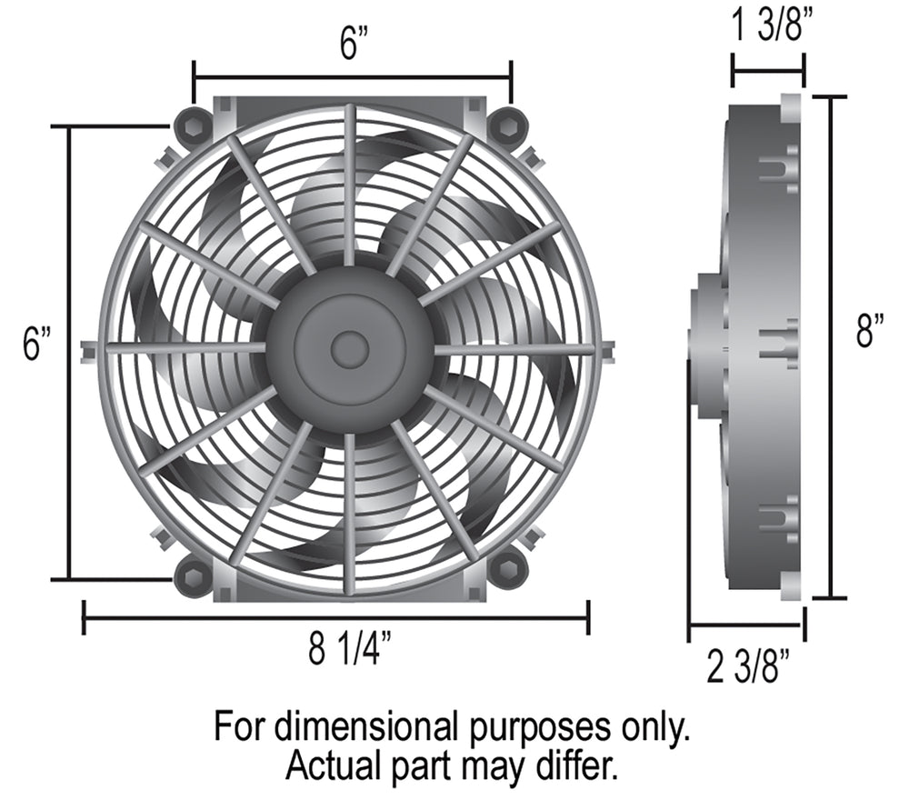 Derale 8" Tornado Electric Puller Fan, Premium Mounting Kit