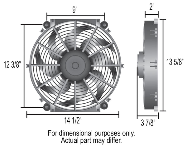 Derale Ventilateur électrique aspirant Tornado 14", ensemble de fixation standard