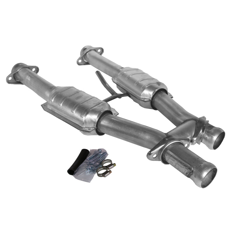 BBK Tuyau intermédiaire court en H avec convertisseurs catalytiques 2-1/2 pour collecteurs à tubes longs BBK 79-93 Mustang 5.0