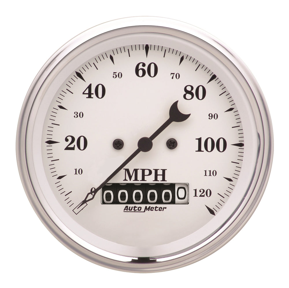AutoMeter 3-3/8" Speedometer, 0-120 MPH, Old-Tyme White (1679)