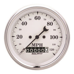 AutoMeter 3-3/8" Speedometer, 0-120 MPH, Old-Tyme White (1679)