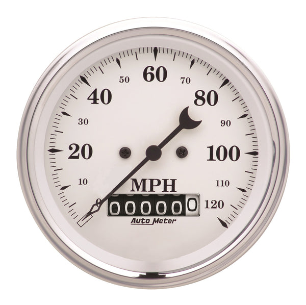 AutoMeter Indicateur de vitesse 3-3/8 po, 0-120 MPH, Old-Tyme White (1679)
