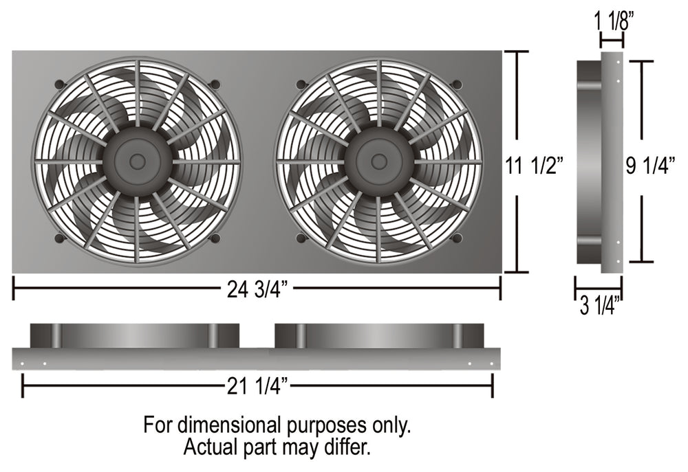 Derale Powerpack -High Output Dual 10" Electric RAD Fan/Aircraft quality alum. shroud