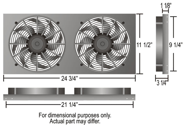 Derale Powerpack -High Output Dual 10" Electric RAD Fan/Aircraft quality alum. shroud