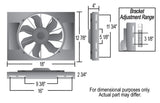 High Output Single 12" Electric RAD Fan/Aluminum Shroud Kit — Gray/Black (16814)