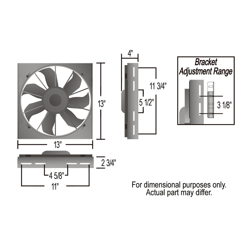 Derale High Output Single 12" Electric RAD Fan/Aluminum Shroud Kit — Gray/Black (16815)