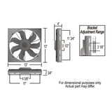 High Output Single 12" Electric RAD Fan/Aluminum Shroud Kit — Gray/Black (16815)