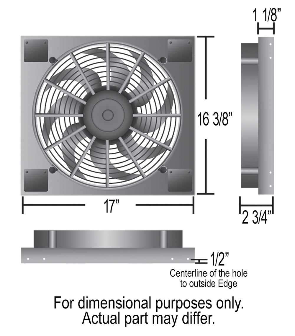 Derale Powerpack - High Output Single 14" Electric RAD Fan/Aluminum Shroud Kit — Gray/Black (16817)