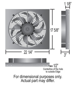 Derale Powerpack - High Output Single 17" Electric RAD Fan/Aluminum Shroud Kit — Gray/Black (16822)