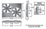 Powerpack - High Output Dual 12" Electric RAD Fan/Aluminum Shroud Kit — Gray/Black (16825)