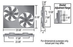 Derale Powerpack - High Output Dual 12" Electric RAD Fan/Aluminum Shroud Kit — Gray/Black (16825)