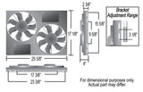 Powerpack - High Output Dual 12" Electric RAD Fan/Aluminum Shroud Kit — Gray/Black (16826)