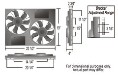 Derale Powerpack - High Output Dual 11" Electric RAD Fan/Aluminum Shroud Kit — Gray/Black (16830)