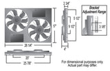 Powerpack - High Output Dual 12" Electric RAD Fan/Aluminum Shroud Kit — Gray/Black (16838)