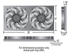 Derale Powerpack - High Output Dual 12" Electric RAD Fan/Aluminum Shroud Kit — Gray/Black (16850)