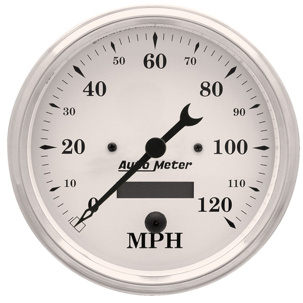 AutoMeter Indicateur de vitesse 5 po, 0-120 MPH, Old-Tyme White