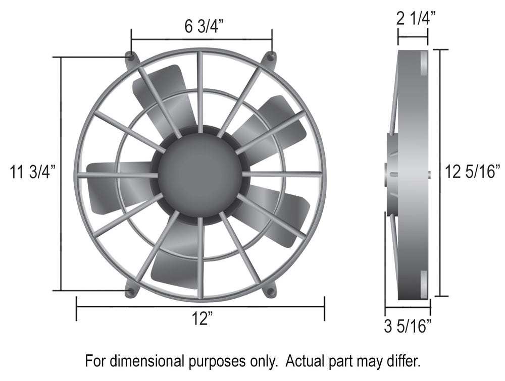 Derale 11" High Output Electric Puller Fan with Standard Mount Kit