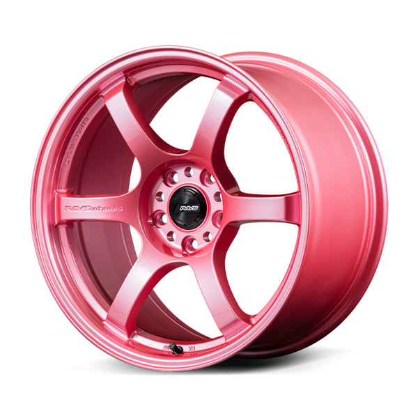 Gram Lights 57DR 18x8.5 +37 5x114.3 Sakura Pink Wheel (w/ Center Cap & No. 21 BK Air Valve)