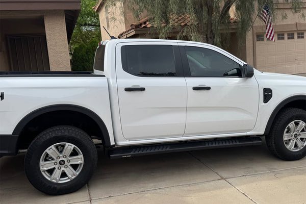 Raptor Series 6" OEM Style Running Boards Black Textured Aluminum — 2019-2026 Ford Ranger - 1703-0377BT