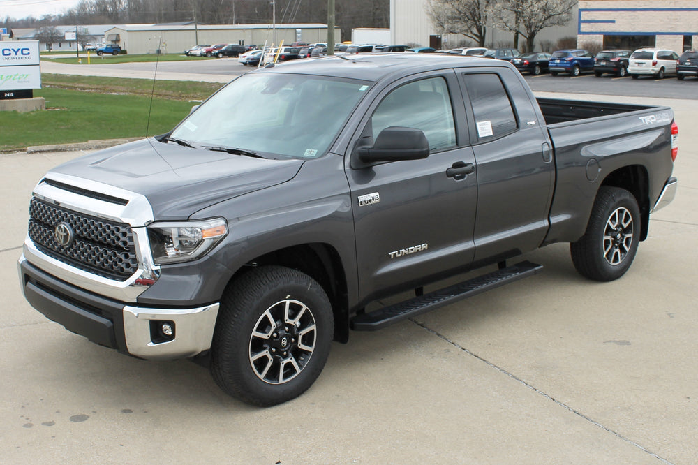 Raptor Series 6" OEM Style Running Boards Black Textured Aluminum — 2007-2021 Toyota Tundra - 1704-0132BT
