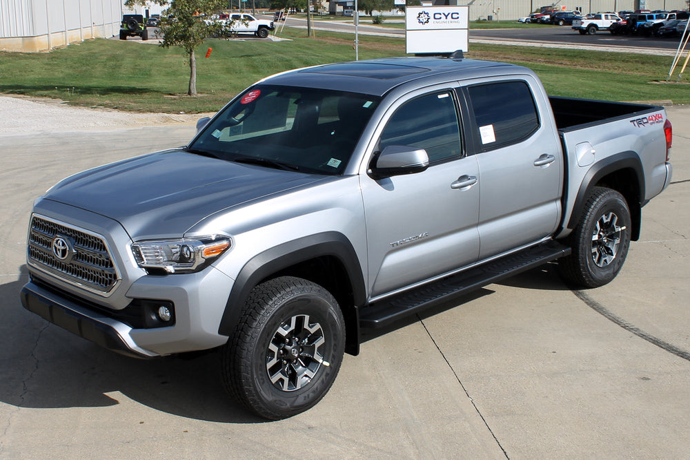 Raptor Series 6" OEM Style Running Boards Black Textured Aluminum — 2005-2023 Toyota Tacoma - 1704-0378BT