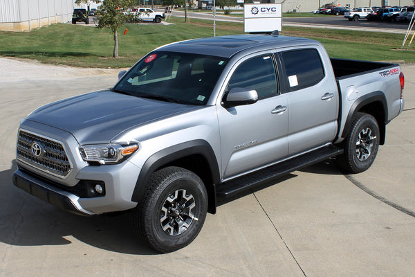 Raptor Series 6" OEM Style Running Boards Black Textured Aluminum — 2005-2023 Toyota Tacoma - 1704-0378BT