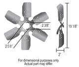 19" Standard Rotation Fan Clutch Fan, Black