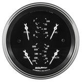 Autometer Gauge DUAL FUEL & OILP 3 3/8IN 240E33F & 100PSI ELEC OLD TYME BLK (ATM1713)