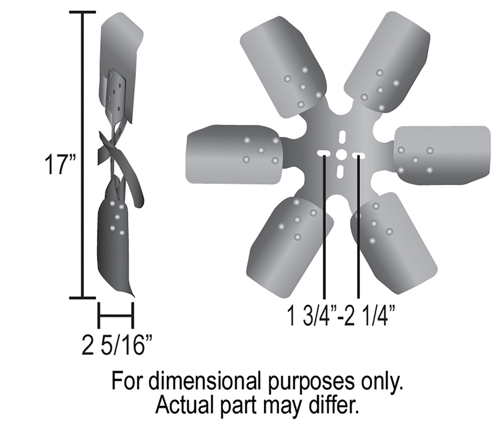 Derale 17" Reverse Rotation Rigid Race Fan, Steel Blade
