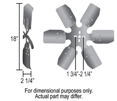 Derale 18" Reverse Rotation Rigid Race Fan, Steel Blade