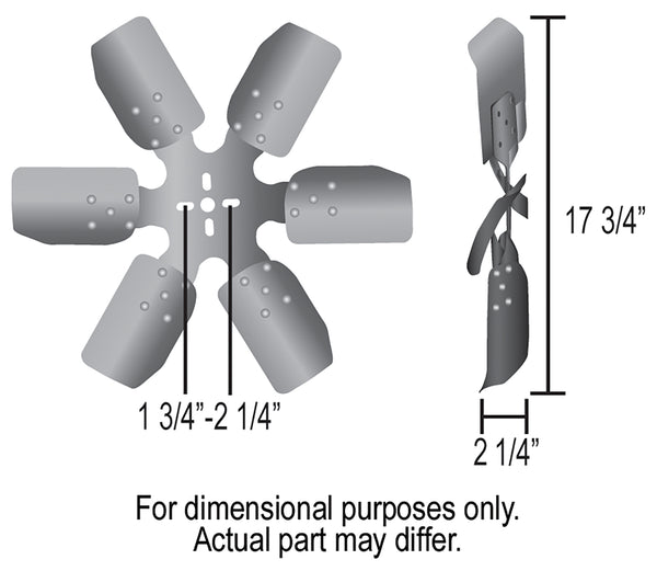 Derale 18" Standard Rotation Rigid Race Fan, Aluminum Blade