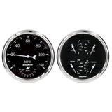 Autometer Gauge KIT 2 PC QUAD & Tach/speedo 5IN OLD TYME Black (ATM1752)