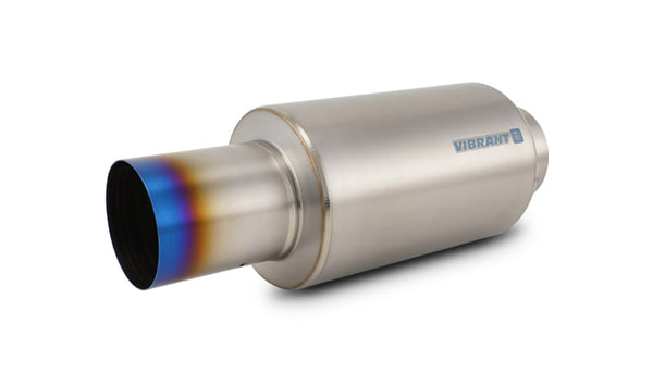 Vibrant Performance - 17566 - Muffler with Straight Cut Burnt Tip, 4.00 in. Inlet