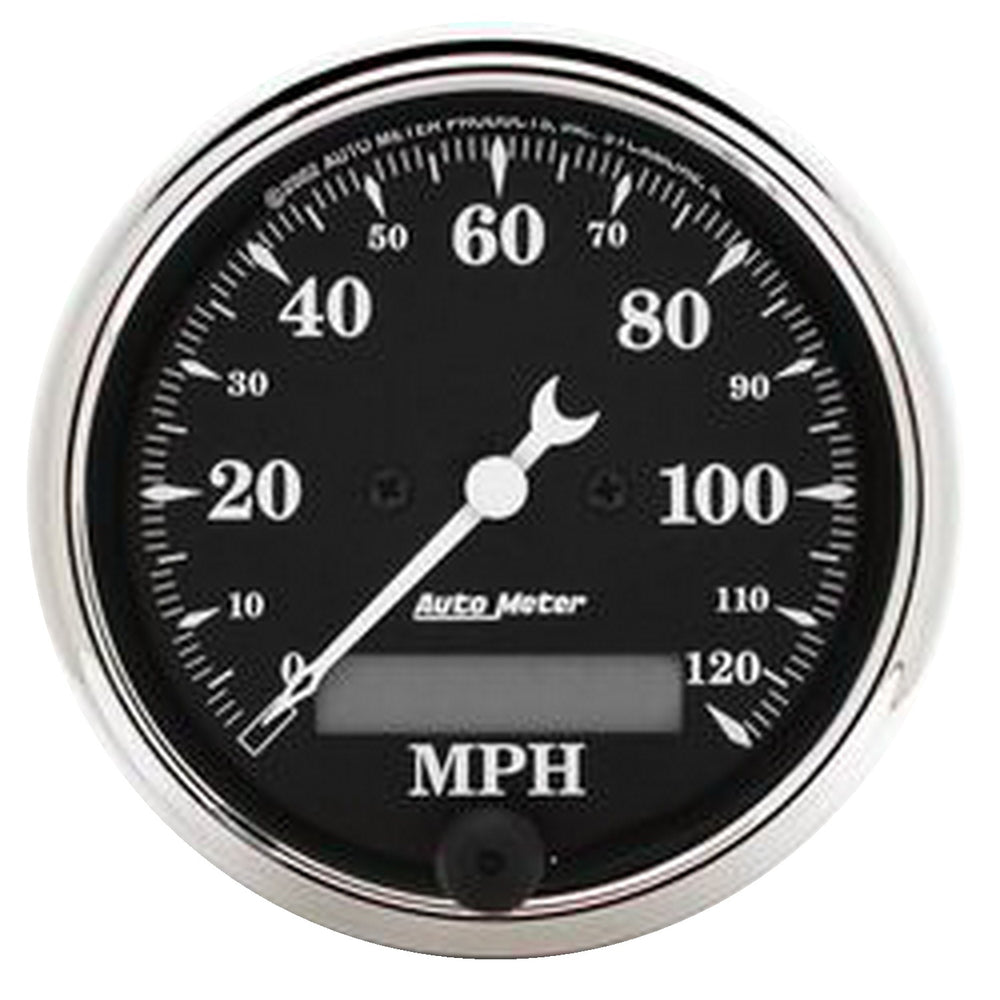 AutoMeter 3-1/8" Speedometer, 0-120 MPH, Elec., Old Tyme Black